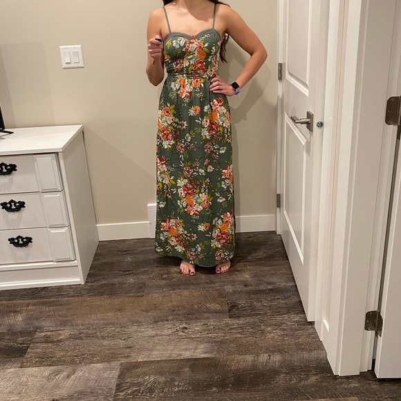 Green flowery maxi dress - Picture 4 of 5